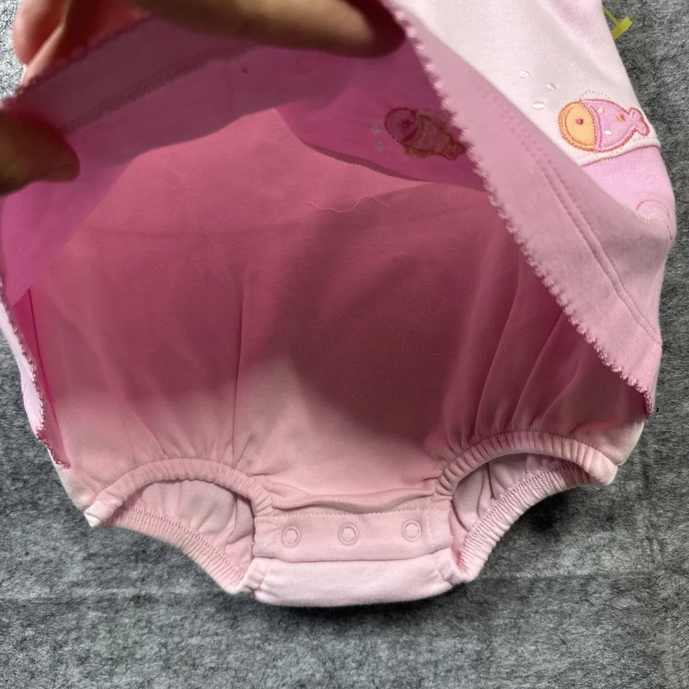 Carters Baby Girl Mo KEEP-COOL Sunsuit Bodysuit Romper Pink Sea Vintage